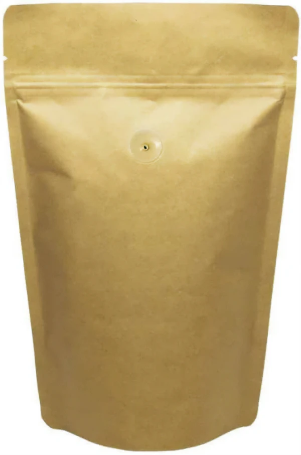 12 oz Stand Up Pouch with valve Kraft PET/ALU/LLDPE